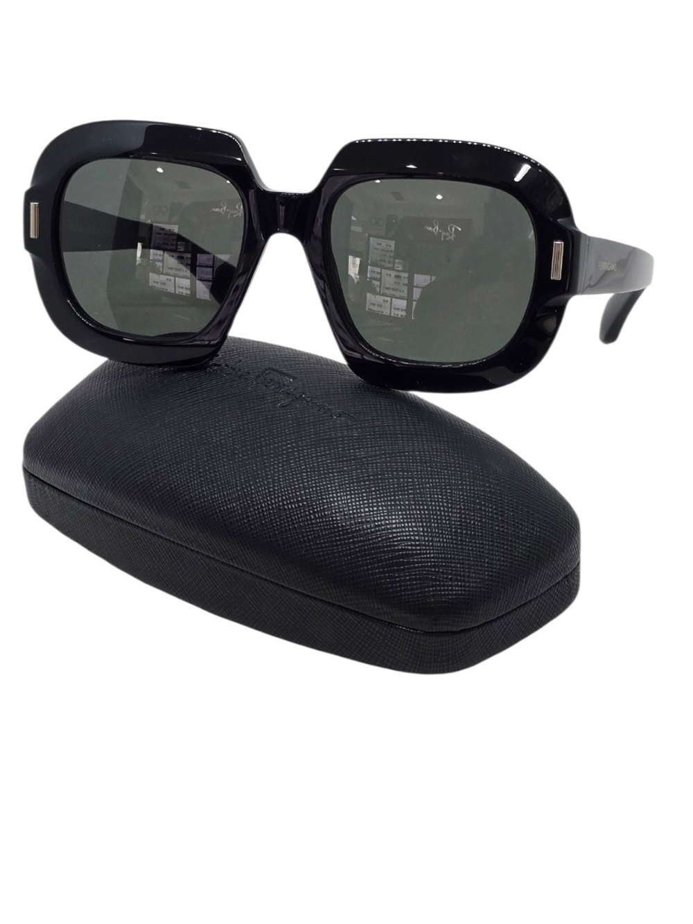 SALVATORE FERRAGAMO Black Oversized Square Women’s Sunglasses